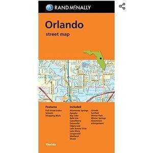 Rand McNally Orlando Florida paper map fold out winter park vacation planning